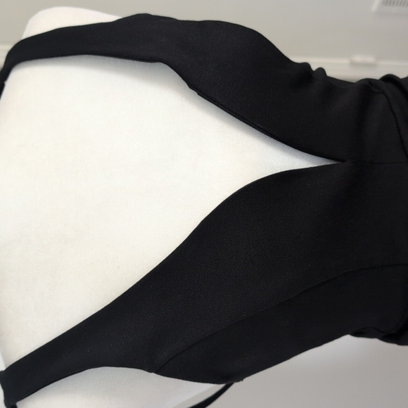 Lulu's Plunge Black Stretch Cocktail Date Dress Size Medium - Picture 3 of 7